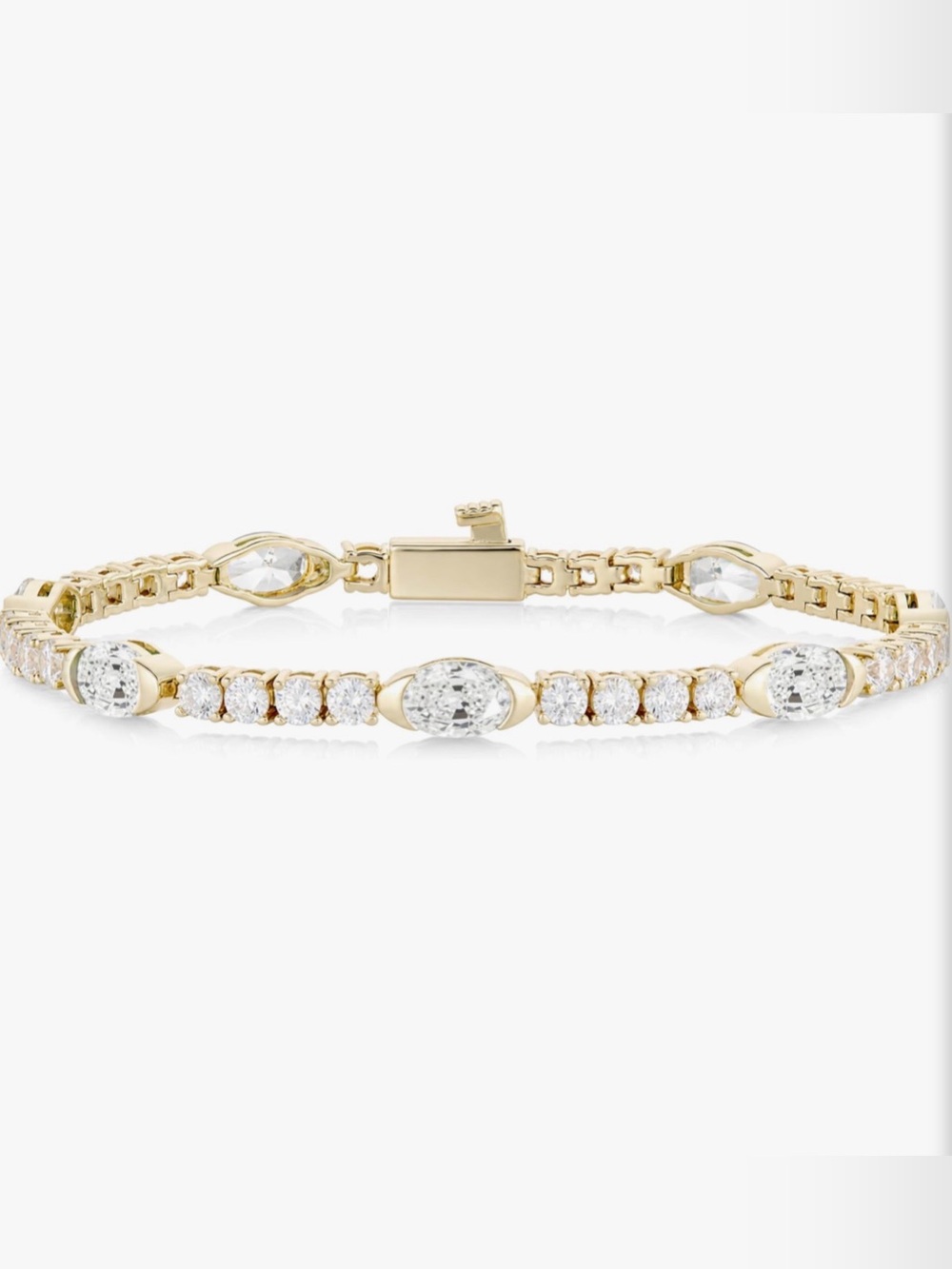 NEW 14K Gold Plated Cubic Zirconia Tennis Bracelet - Elegant Women's Jewelry